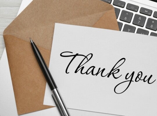 A Job Well Done thank you