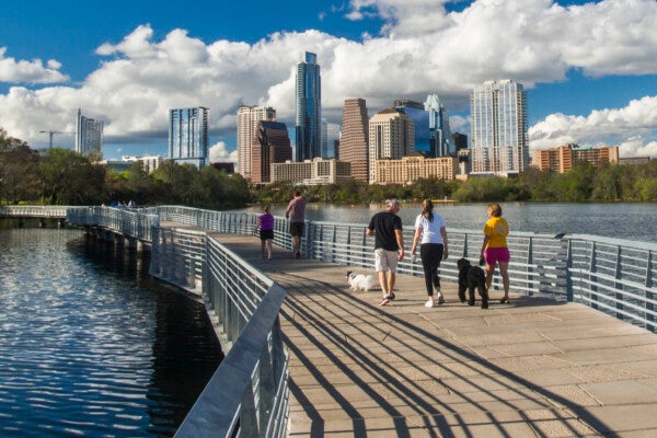 Austin hike and bike trail on Lady Bird Lake 2015