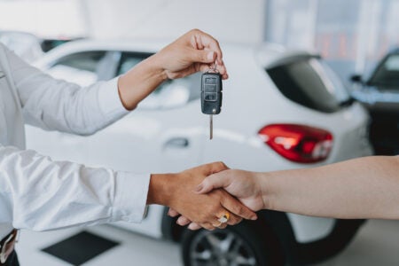 Handing over the car keys