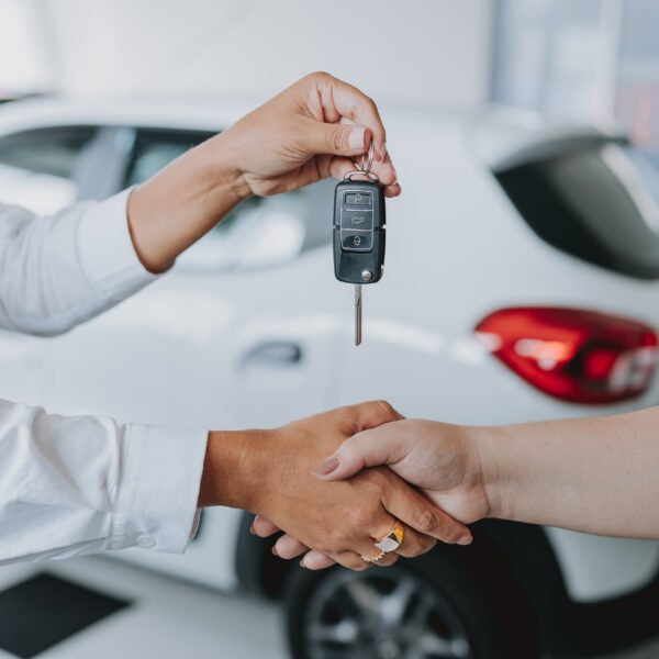 Handing over the car keys