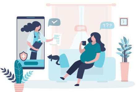 Online consultation,recommendations of a physician. Prenatal medicine,famale characters.