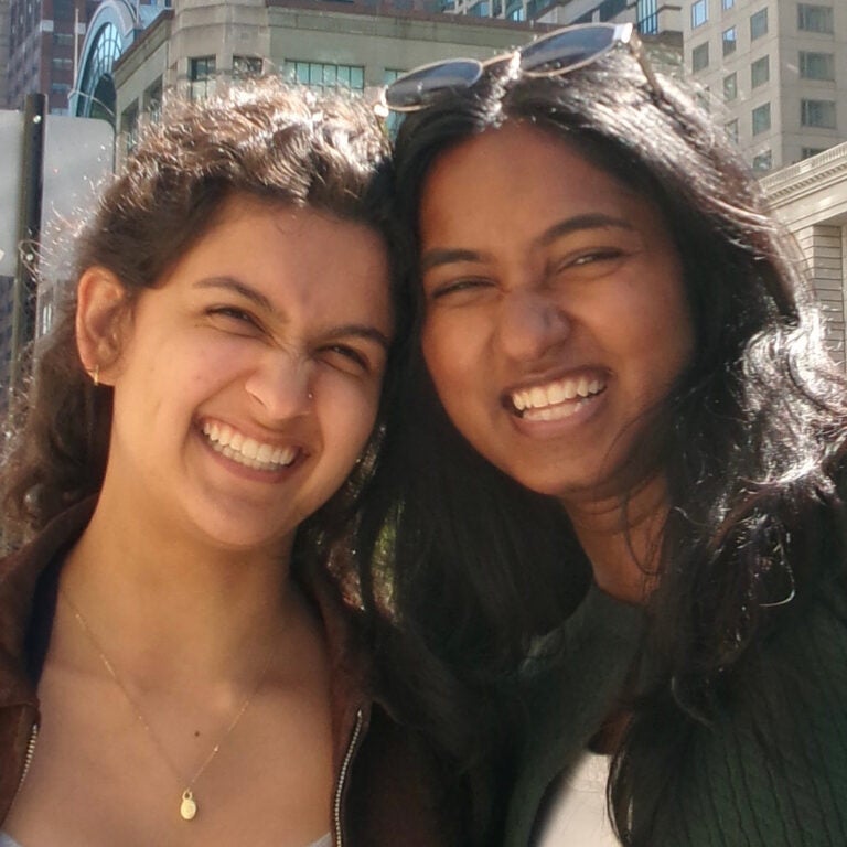 Ankitha Gantasala (right) said the Kendra Scott entrepreneurship leadership founder program has given her inspiration for developing her nonprofit with longtime friend Sophia Pirani (left).